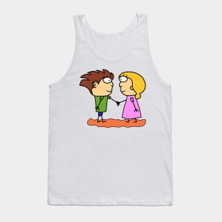 Girl and boy. Love and friendship. Lovers. Interesting design, modern, interesting drawing. Hobby and interest. Concept and idea. Tank Top